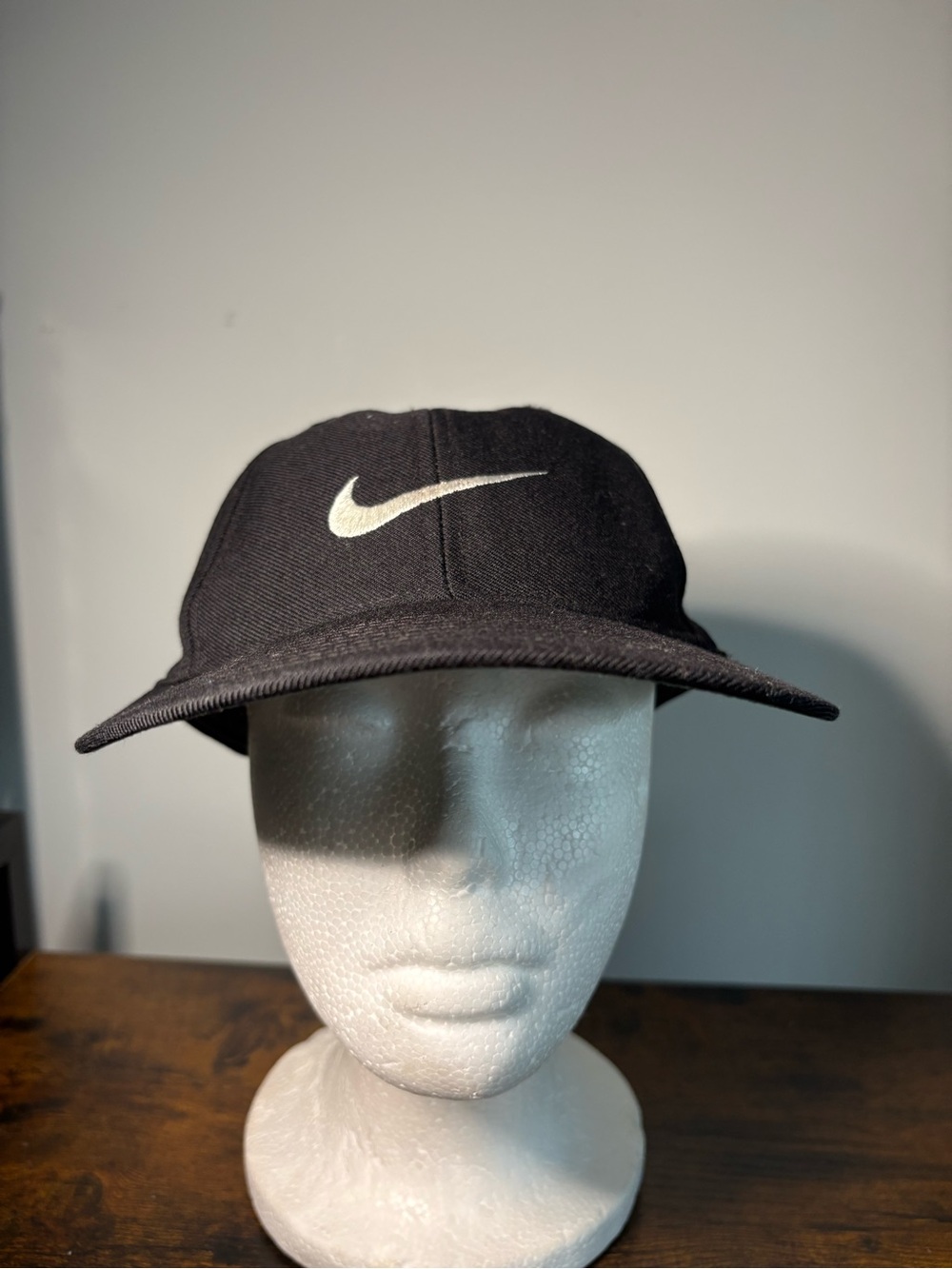 Vtg Nike Hat Cap 7 1/2 Center Swoosh Embroidered Logo Teal Wool Blend Fitted